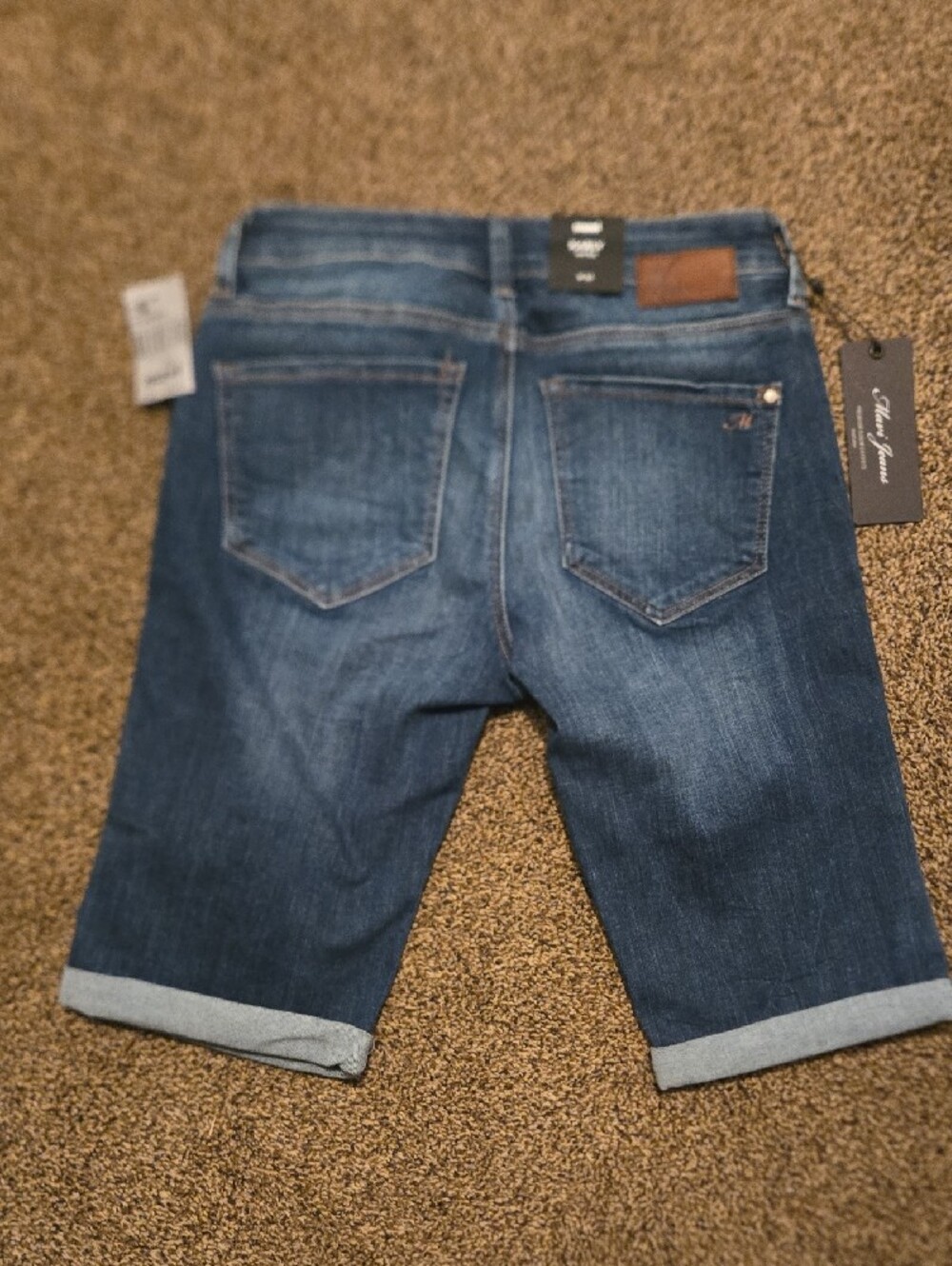 Mavi Medium Blue Rolled Cuff Denim Bermuda Shorts - Picture 8 of 10